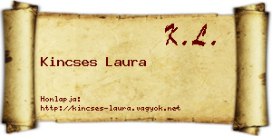 Kincses Laura névjegykártya